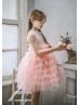 Soft Pink Tulle Ruffle Flower Girl Dress